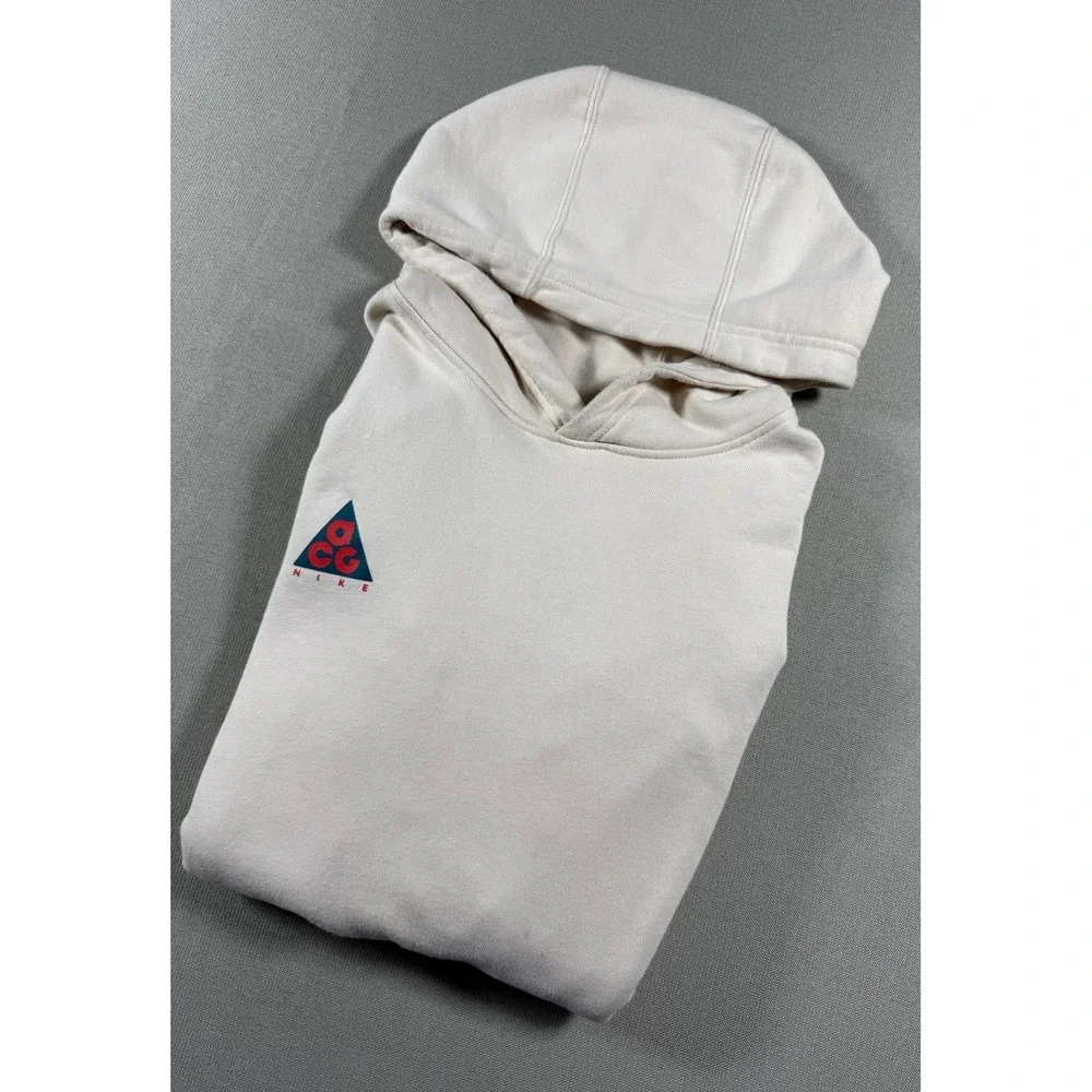 Nike ACG Hoodie Mens Medium‎ White Pullover Speckle Hem Sweatshirt AT5500-258
